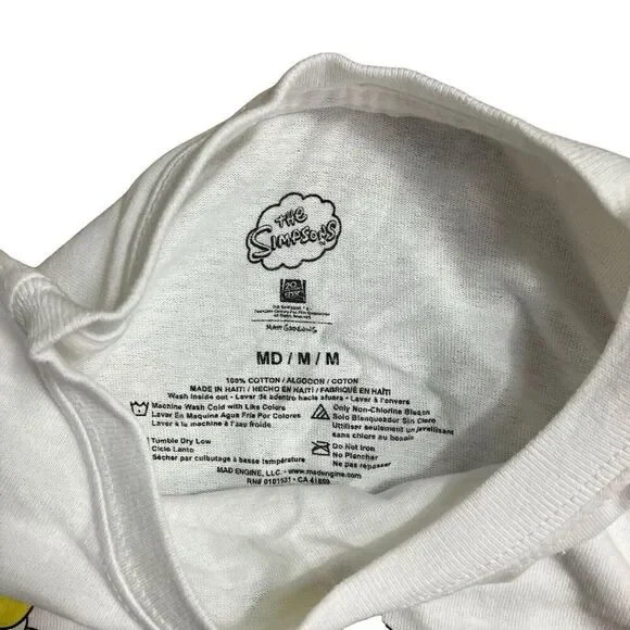 The Simpsons T-Shirt Adult M White Trouble Makers Bart Millhouse‎ Nelson Bully - Picture 3 of 7